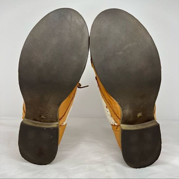 EUC ✨ Steve Madden Thundr-C Cognac Multi Crocheted Lace-Up Ankle Boots 5.5 - Picture 7 of 9